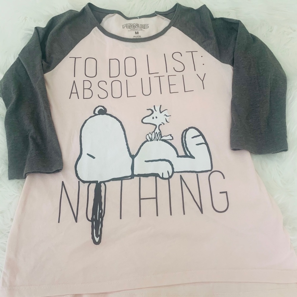Peanuts tee - To Do List Absolutely Nothing. EUC